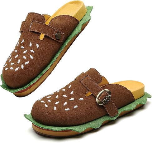 Burger Clogs for Womens Suede Leather Mules Cork Footbed Sandals Comfort Potato Shoes with Arch Support Boston Clogs in Saudi Arabia
