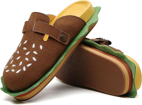 Burger Clogs for Womens Suede Leather Mules Cork Footbed Sandals Comfort Potato Shoes with Arch Support Boston Clogs in Saudi Arabia