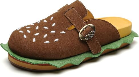 Burger Clogs for Womens Suede Leather Mules Cork Footbed Sandals Comfort Potato Shoes with Arch Support Boston Clogs in Saudi Arabia