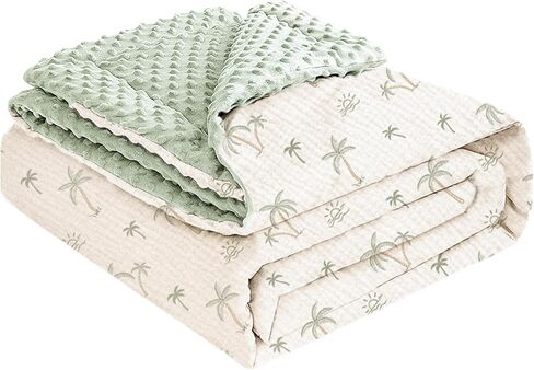 بطانيات كونسي للأطفال للجنسين الأولاد والبنات، بطانيات مينكي فائقة النعومة لغرف الأطفال مع مقدمة من قطن الموسلين وظهر من الصوف المنقط، أغطية سرير مطبوعة لحديثي الولادة in Kuwait