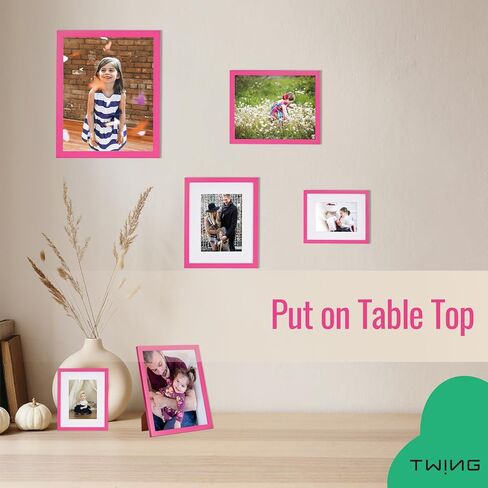 TWING 8x10 Picture Frames 3 Set,Hanging Purple Frames with Mat for Gallery Wall Decor, Horizontal/Vertical Tabletop Photo Frame in Kuwait