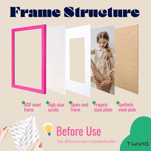 TWING 8x10 Picture Frames 3 Set,Hanging Purple Frames with Mat for Gallery Wall Decor, Horizontal/Vertical Tabletop Photo Frame in Kuwait