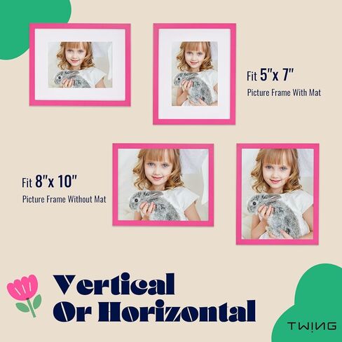 TWING 8x10 Picture Frames 3 Set,Hanging Purple Frames with Mat for Gallery Wall Decor, Horizontal/Vertical Tabletop Photo Frame in Kuwait