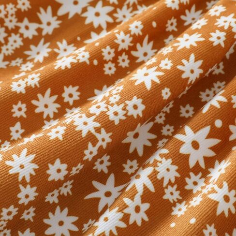 فستان بناتي للأطفال الصغار، فستان قصير مكشكش للخريف والشتاء، بأكمام طويلة، فساتين كاجوال للأطفال بطبعة زهور in Kuwait