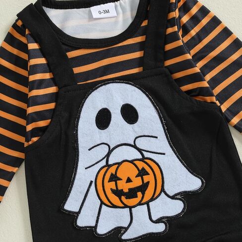 Newborn Baby Halloween Outfit Boys Girls Ghost Pumpkin Spider Onesie Long Sleeve Suspender Romper Winter Clothes in Saudi Arabia