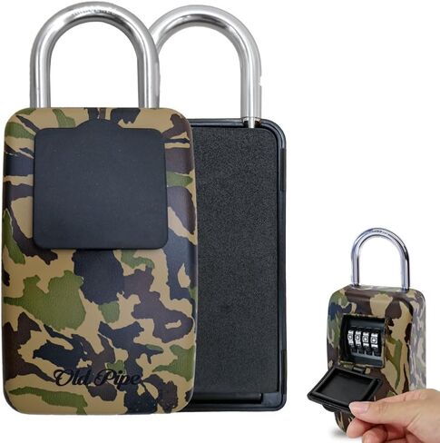 Lock Box with Code, Large Storage Lockbox for Various Items, Flexible Dial Cap Water & Dust Resistant Non-Corrosive Motorcycle Lock, Perfect for Outdoor Activities & Airbnb Rentals(Woodgrain) in Saudi Arabia