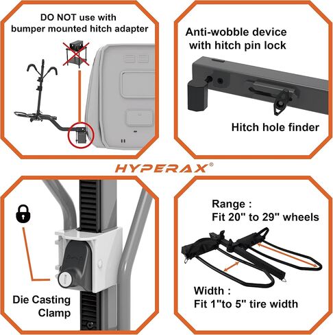 HYPERAX Volt Lift 1X Patented Lift Assisted RV Rated Hitch Mounted E Bike Rack Carrier with RAMP Up to 80lbs eBike with Up to 5" Fat Tires for RV,Motorhome,Trailer,Toad, and S.U.V in Saudi Arabia