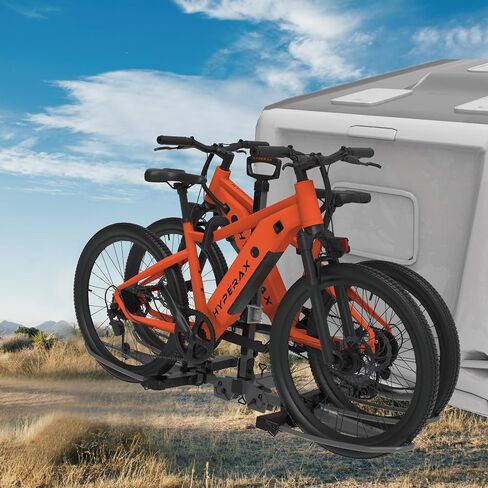 HYPERAX Volt Lift 1X Patented Lift Assisted RV Rated Hitch Mounted E Bike Rack Carrier with RAMP Up to 80lbs eBike with Up to 5" Fat Tires for RV,Motorhome,Trailer,Toad, and S.U.V in Saudi Arabia