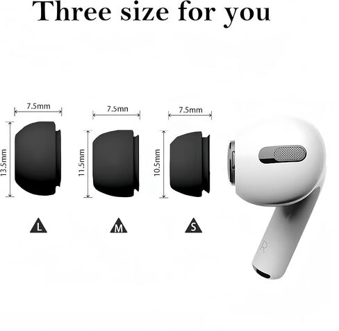 أطراف أذن بديلة من السيليكون لأجهزة AirPods Pro وAirPods Pro الجيل الثاني، مع فتحة لتقليل الضوضاء وشاشة مدمجة للحماية من الغبار، مجموعة تنظيف 3 في 1 لحقيبة شحن USB-C - 3 أحجام (S/M/L) in Kuwait