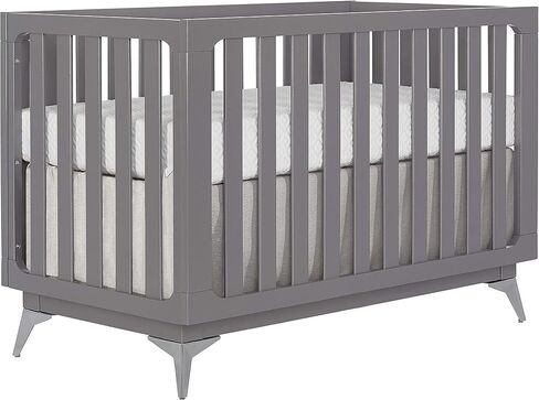 سرير الأطفال القابل للتحويل Dream On Me Harper 4 في 1 باللون الرمادي العاصف، وGreenguard Gold، ومعتمد من JPMA، و3 إعدادات لارتفاع المرتبة in Kuwait