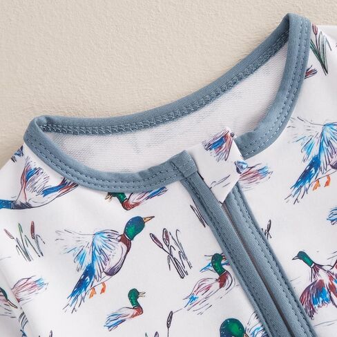 Biayxms Infant Baby Boy Girl Mallard Duck Romper Jumpsuit Long Sleeve Zip Up Duck One Piece Overalls Hunting Baby Clothes in Saudi Arabia