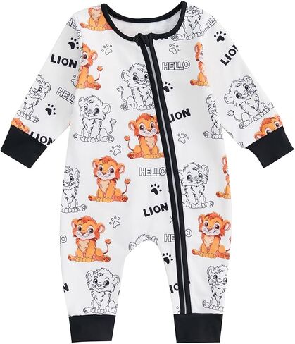 Biayxms Infant Baby Boy Girl Mallard Duck Romper Jumpsuit Long Sleeve Zip Up Duck One Piece Overalls Hunting Baby Clothes in Saudi Arabia