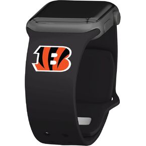 GAME TIME Cincinnati Bengals Silicone Sport Watch Band Compatible with Apple Watch (42/44/45mm Black)