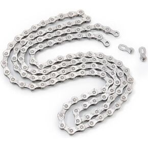 Single Speed Bike Chain，Bicycle Chain 1/2"x1/8" 116 Links with 1 x Magic Buckle,BMX Chain BMX Bike Chain Lowrider Bike Parts Chain Replacement for Road Mountain Bike/BMX/MTB