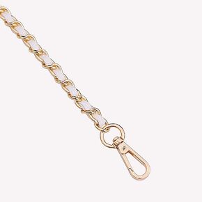 UnnFiko 43" DIY Chain Crossbody Strap, Handmade Handbag Chains Accessories Purse Straps Shoulder Cross Body Replacement Straps (White & Silver, Metal Chain)