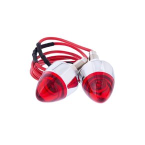 United Pacific 10867 Red LED Bullet License Plate Fastener (Pair)