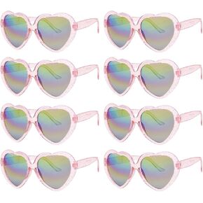 LA GAMBETA FASHION 8 Pack Heart Shaped Sunglasses for Women Party Favors Eyewear Multiple Choice