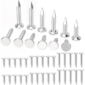 Hilitchi 300Pcs 30mm Galvanized Roofing Felt Nails Roofing Felt Pins Roofing Felt Lacquered Nails Asphalt Nails Used to Fasten Roofing Felt Asphalt Singles Slate Boards ﻿