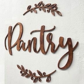 Farmhouse Pantry Sign - Pantry Signs Wall Decor, Pantry Word Door Sign, Rustic Kitchen Sign Pantry Decor For Home (15"x8")