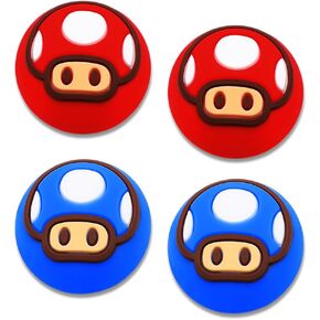 Thumb Grip Caps for Nintendo Switch/OLED/Switch Lite, 4 Pcs Caps for Nintendo Switch Joystick Covers Kawaii Accessories Switch Thumb Caps - Blue&Red