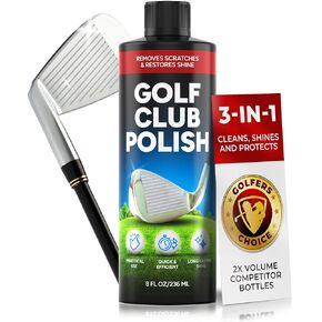 Golf Club Polish - Golf Groove Cleaner, Rust Remover for Metal, Zinc, Aluminum, and Steel, Easy to Use Golf Club Cleaner, Instant Rust, Buildup, Scuff and Stain Remover - Clean, Polish & Restore - 8oz