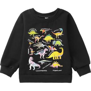 Dinosaur Sweatshirts Toddler Baby Girls Boys T-rex Shirts Fall Crewneck Pullover Long Sleeve Tops Winter Clothes