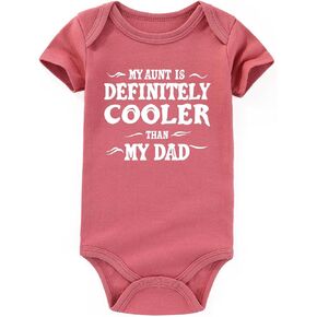My Aunt Is Cooler Than My Dad Baby Clothes Gender Neutral Aunties Bestie Baby Outfits Baby Bodysuits Gifts