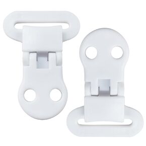 50piece 25mmRibbon Pacifier Plastic Suspender Clips for DIY Pacifier, Teething Toys, Baby Blankets Bib Leash, White