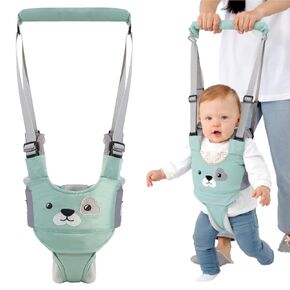 Baby Walking Harness, Handheld Kids Walker Helper, 2024 New Upgrade Breathable and Adjustable Toddler Infant Walker Harness Assistant Belt with Instructions for 7-24 Month (Breathable Koala Gray)