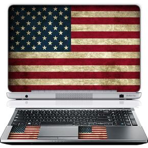 Meffort Inc 15 15.6 Inch Laptop Notebook Skin Sticker Cover Art Decal (Included 2 Wrist pad) - Big Colorful Butterfly