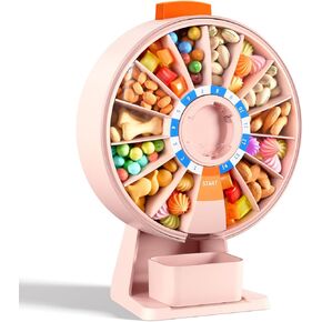 Zoksi Fun and Healthy Snack Dispenser for Children, Daily Snack Organizer for Nuts, Candy - Desk Stand Snack Box for Kids with Portion Control, Interactive Design, BPA-Free (Pink)