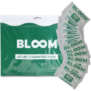 BLOOM Humidity Packs by Herb Guard (10 Pack) - 62% RH Humidity Control Packs (8g) Guaranteed to Keep Up to 1 Ounce Fresh for Months