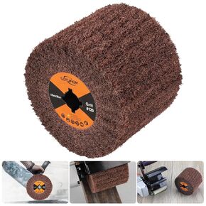 Non-Woven Wheel Surface Conditioning Tool, 60 Grit 120 x 100 x 19 mm Abrasive Drawing Polishing Wheel with Sandpaper for Wood Metal Burnishing Wheel 4.7"x 4"