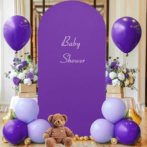 Baby Blue Arch Cover, 6FT Spandex Fitted Wedding Arch Stand Covers Round Top Chiara Backdrop Cover for Birthday Party Ceremony Banquet Decoration
