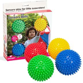 Edushape The Original Sensory Ball for Baby - 4" Senso-Dot Color Baby Ball That Helps Enhance Gross Motor Skills for Kids Aged 6 Months & Up - Pack of 4 Vibrant & Colorful and Unique Toddler Ball