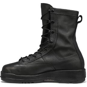 Belleville 800 ST 8" Waterproof Steel Toe Flight and Flight Deck Combat Boots for Men - US Navy Black Leather with Gore-Tex Lining and Vibram Outsole; Berry Compliant
