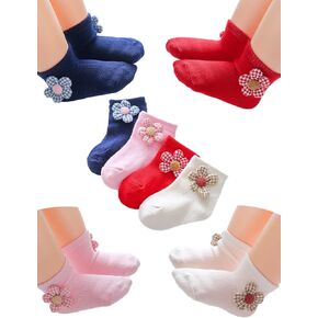 Baby Girl Flower Lace Socks Infant Socks Princess Socks Dress Socks for Newborn and Toddlers Gift Set