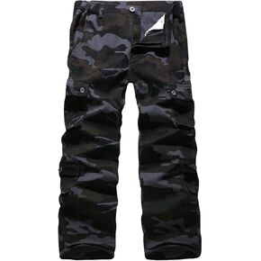 zeetoo Mens Relaxed-Fit Cargo Pants Multi Pocket Military Camo Combat Work Pants