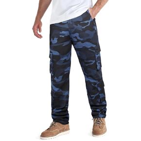 zeetoo Mens Relaxed-Fit Cargo Pants Multi Pocket Military Camo Combat Work Pants