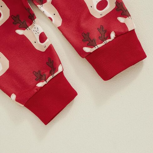 Toddler Baby Boy Girl Christmas Clothes Elk Long Sleeve Sweatshirt Tops Jogger Pants Set 2Pcs Fall Winter Outfit in Saudi Arabia