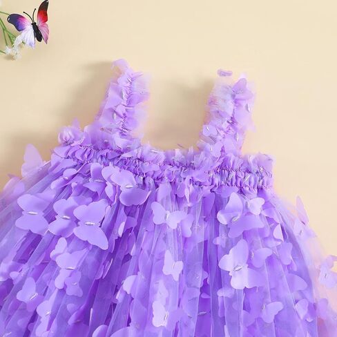 Baby Girl Butterfly Wings Fairy Dress Halloween Clothes Sleeveless A-line Ruffle Layered Lace Tutu Princess Dresses in Kuwait