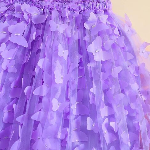 Baby Girl Butterfly Wings Fairy Dress Halloween Clothes Sleeveless A-line Ruffle Layered Lace Tutu Princess Dresses in Kuwait