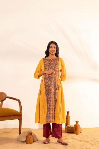 Janasya Maternity Nursing Kurta Set with Breastfeeding Feature for Pre and Post Pregnant Women in Saudi Arabia