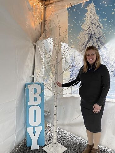 Narcissus Turtleneck & Ribbed Long Sleeve Maternity Dress, Ruch Sides Maternity Dress for Baby Shower in Kuwait