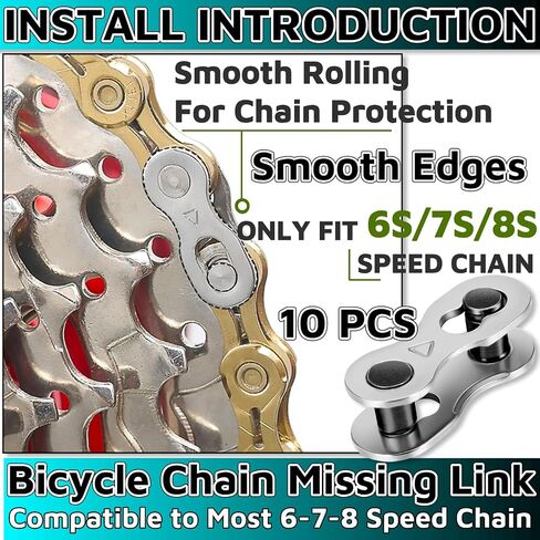 Single Speed Bike Chain，Bicycle Chain 1/2"x1/8" 116 Links with 1 x Magic Buckle,BMX Chain BMX Bike Chain Lowrider Bike Parts Chain Replacement for Road Mountain Bike/BMX/MTB in Saudi Arabia