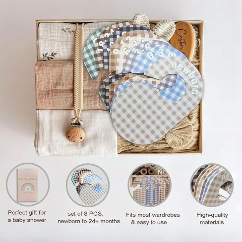 Baby Closet Divider, Baby Wardrobe Organizer, Double-Sided Pastel Gingham Design, Nursery Decor Clothes Hanger Dividers for Sorting 8 Sizes from Newborn to 12+ Months in Saudi Arabia