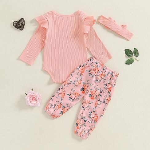Baby Girl Clothes Newborn Little Sister/Hello World Outfit Long Sleeve Romper Pants Set Preemie Baby Girl Clothes in Saudi Arabia