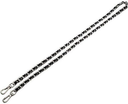 UnnFiko 43 بوصة حزام كروس بسلسلة DIY، سلاسل حقائب يد مصنوعة يدويًا إكسسوارات محفظة أشرطة الكتف أشرطة بديلة عبر الجسم (أبيض وفضي، سلسلة معدنية) in Kuwait