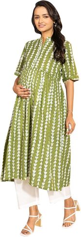 Janasya Maternity Nursing Kurta Set with Breastfeeding Feature for Pre and Post Pregnant Women in Saudi Arabia