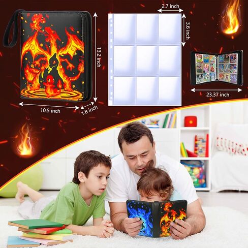 9 Pocket Card Binder Cards Holder, Waterproof Trading Binders Fits 900 Cards Collection Albums with 50 Removable Sleeves, Portable Card Games Display Storage Cases in Saudi Arabia